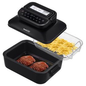 Geek Chef 7 In 1 Smokeless Electric Indoor Grill with Air Fry, Roast, Bake, Portable 2 in 1 Indoor Tabletop Grill & Griddle with Preset Function, Remo