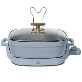 5 in 1 Electric Skillet - Expandable up to 7 Qt with Glass Lid, White Icing by Drew Barrymore