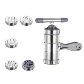 1pc Manual Noodle Press Machine; Noodle Machine Stainless Steel Household; Multiple Modes For Selection 7in*2.3in (Items: 5 Kinds Of Molds)