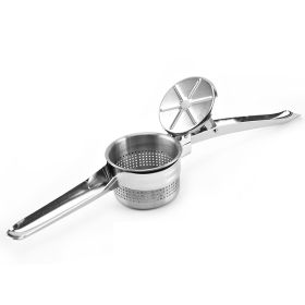 1pc Stainless Steel Potato Presser Masher Ricer; Commercial Grade Tool To Press Mash Fruit Or Food