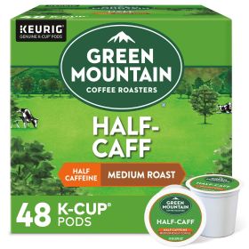 Green Mountain Coffee Half Caff Keurig Single-Serve K-Cup pods, Medium Roast Coffee, 48 Count