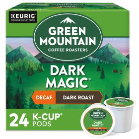 Green Mountain Coffee Decaf Dark Magic K-Cup Pods, Dark Roast, 24 Count for Keurig Brewers