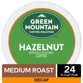 Green Mountain Coffee Roasters, Decaf Hazelnut Light Roast K-Cup Coffee Pods, 24 Count