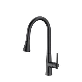 Single Handle Pull Down Sprayer Kitchen Faucet with Advanced Spray, Pull Out Spray Wand in Matte Black