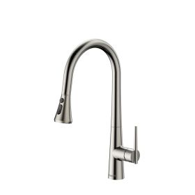 Single Handle Pull Down Sprayer Kitchen Faucet with Advanced Spray, Pull Out Spray Wand in Brushed Nickel