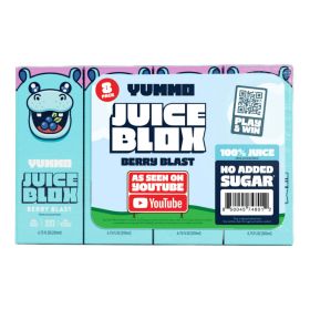 JuiceBlox Yummo Berry Blast Juice, 100% Fruit Juice, 6.75 fl oz, 8 Count Boxes