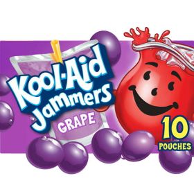 Kool Aid Jammers Grape Kids Drink 0% Juice Box Pouches, 10 Count Box, 6 fl oz
