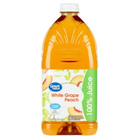 Great Value White Grape/Peach 100% Juice, 64 fl oz