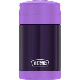 Thermos Vacuum Insulated Food Jar with Folding Spoon, Purple, 16 Ounce