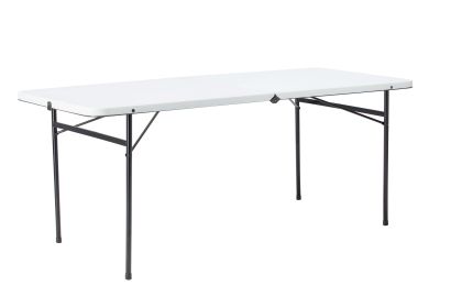 6 Foot Bi-Fold Plastic Folding Table, White