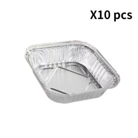 8"x8" Disposable Aluminum Foil Meal Prep Cookware Square Pans, Oven, Toaster, Grill, Cooking, Roasting, Broiling, Baking, Event, Take Out, Restaurant (Quantity: 10pcs)