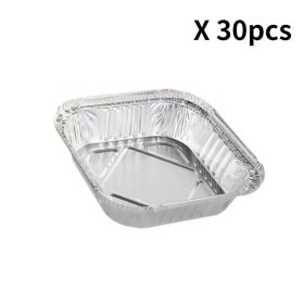 8"x8" Disposable Aluminum Foil Meal Prep Cookware Square Pans, Oven, Toaster, Grill, Cooking, Roasting, Broiling, Baking, Event, Take Out, Restaurant (Quantity: 30pcs)