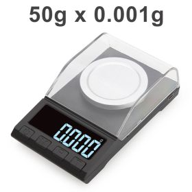 0.001g High Precision digital Carat Scale Medicinal Electronic Jewelry Scales Gold Germ Laboratory Balance milligram scale (Color: 50g 0.001g, Ships From: China)