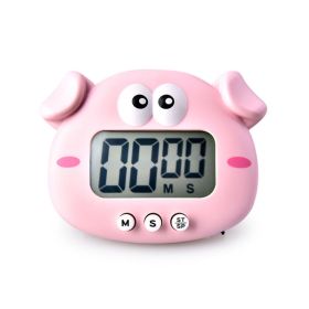 Kitchen Timer; Cute Cartoon Pig Electronic Countdown Timer; LCD Digital Cooking Timer Cooking Baking Assistant Reminder Tool (Color: Pink)