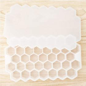 1pc Ice Tray Mold Honeycomb Silicone Ice Tray Hexagonal Ice Tray 37 Honeycomb Ice Trays (Color: White)