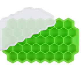 1pc Ice Tray Mold Honeycomb Silicone Ice Tray Hexagonal Ice Tray 37 Honeycomb Ice Trays (Color: Green)