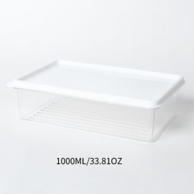 1pc Transparent Container; Refrigerator Fruit Storage Box; Food Sealed Box; Freezer Box; Storage Box; Kitchen Supplies (Capacity: 1000ML)