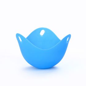 1pc Silicone Egg Cooker; Kitchen Cooking Tool 2.55x3.54inch (Color: Blue)