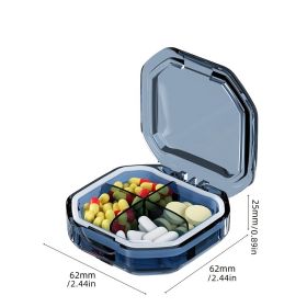 1pc Medicine Box; Portable Small Medicine Box For Seven Days A Week; Large-capacity Pill Organizer Storage Medicine Container (Color: Blue Small)