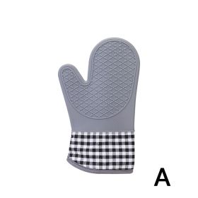1pc Silicone Oven Mitts; Heat Insulation Pad; Nordic Style Microwave Oven Gloves; Kitchen Baking Gloves (Items: A)
