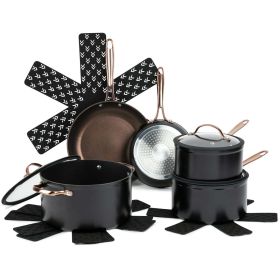 Non-Stick Pots and Pans 12-Piece Cookware Set (actual_color: Rose Gold)