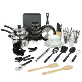71-Piece Stainless Steel Silver Cookware Combo Set (Title: A)